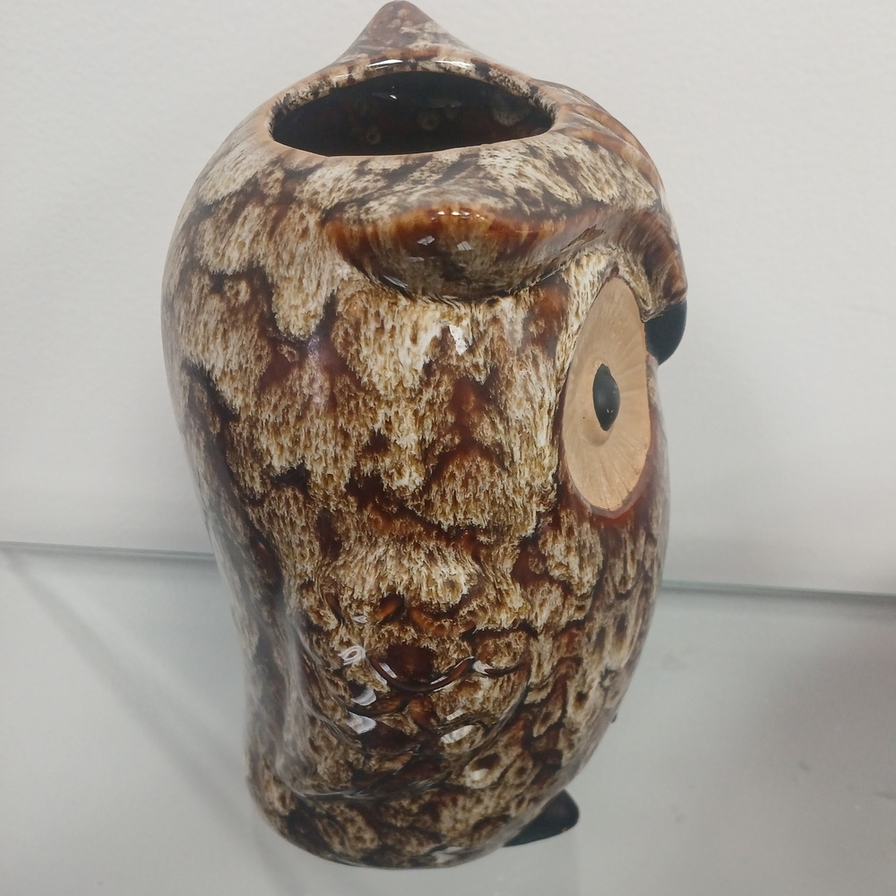Owl Vase Glazed Ceramic Elegant Expressions Hosley Bird Decor 8.75" - Picture 4 of 5